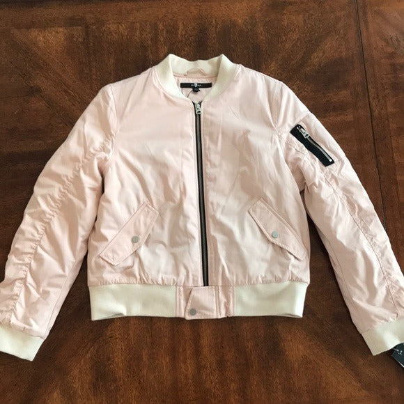 7 For All Mankind Dusty Pink Bomber Jacket Large