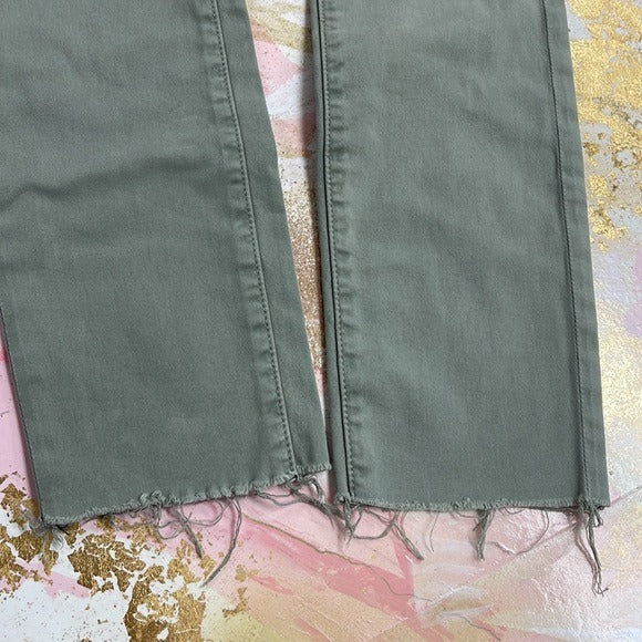 7 For All Mankind Light Sage Green Skinny Ankle Pants 25