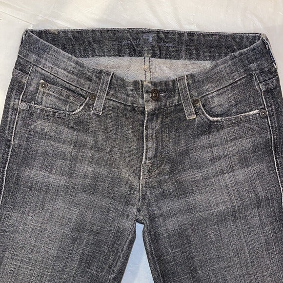 7 For All Mankind Stone Washed Black Bootcut Jeans 26