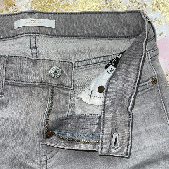7 For All Mankind Gray Skinny Jeans 26